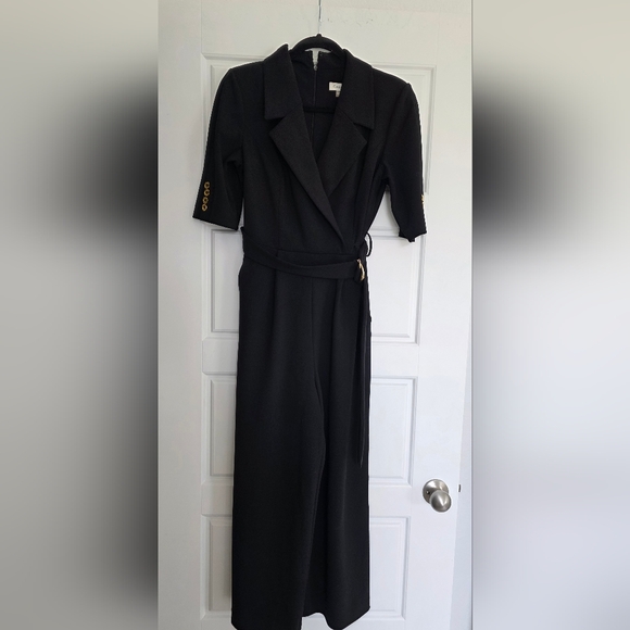 Calvin Klein Black Trim Jumpsuit Size 6 - Picture 2 of 6